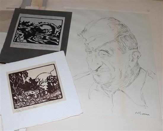 2 folios of prints & drawings